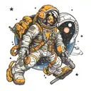 Galactic Voyager: Astronaut   tattoo design idea