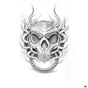 scary Smokey snake skull tattoo design idea