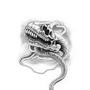 scary Smokey snake skull tattoo design idea