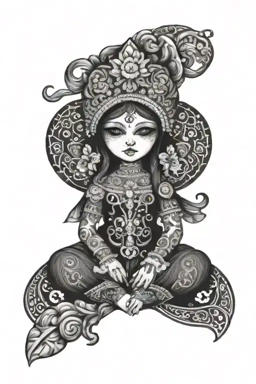 Motanka doll, in the Ukrainian style tattoo tattoo design idea