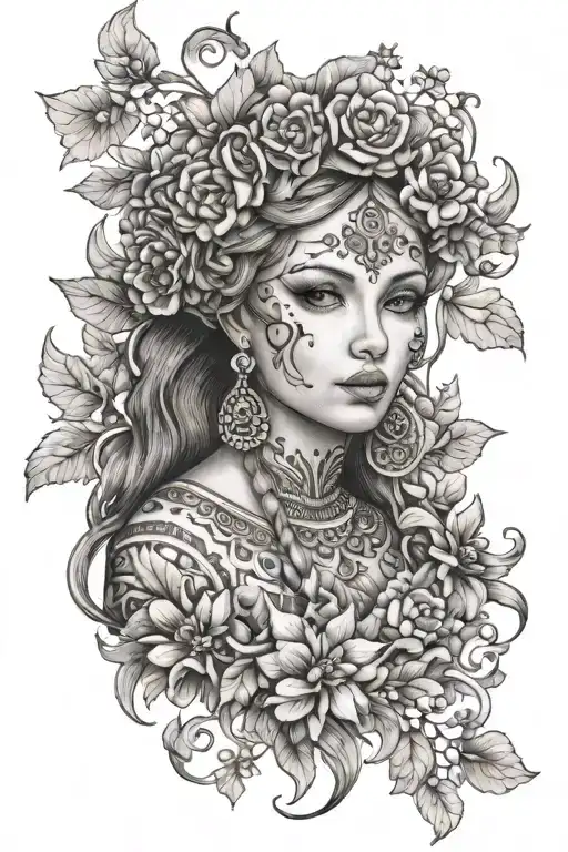 Motanka doll, in the Ukrainian style tattoo tattoo design idea