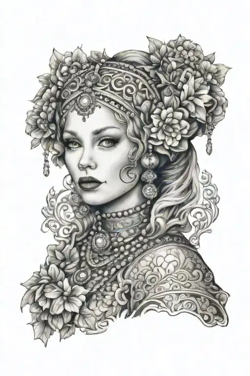 Motanka doll, in the Ukrainian style tattoo tattoo design idea