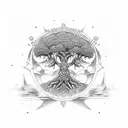 Tree of Life minotaur mythic theme tattoo design idea