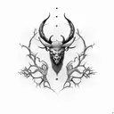Tree of Life minotaur mythic theme tattoo design idea