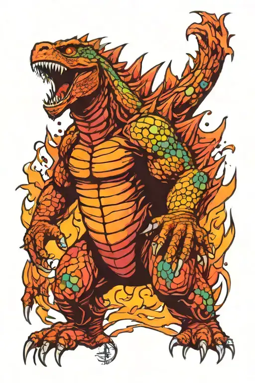 Godzilla tattoo design idea