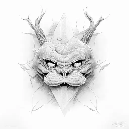 333 face  tattoo design idea