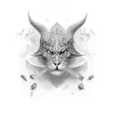 333 face  tattoo design idea