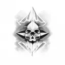 333 face  tattoo design idea