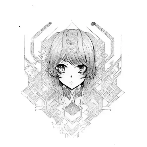 anime sleeve tattoo design idea