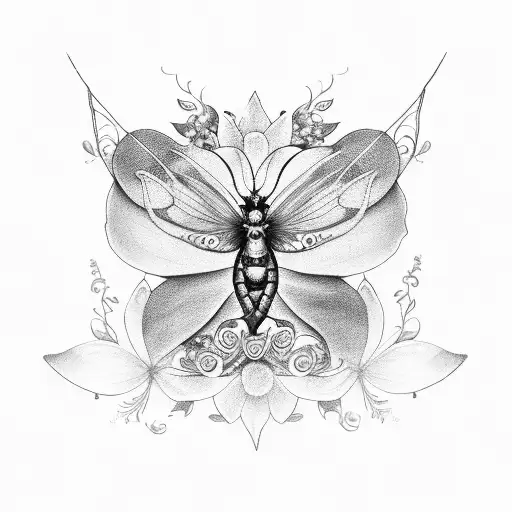 semicolon dancing flower fairy butterfly tattoo design idea