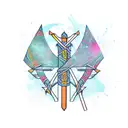 bow and arrow worrior  tattoo design idea