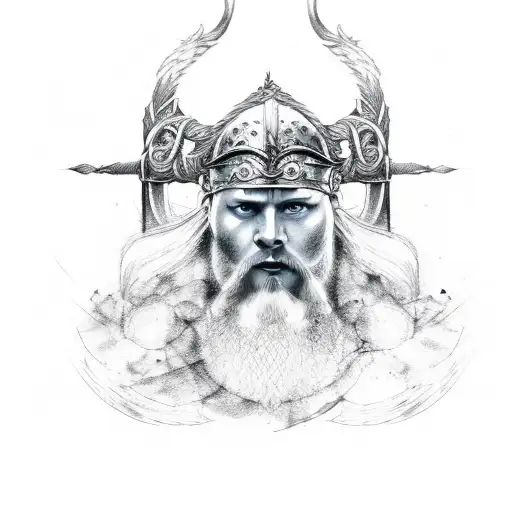 ragnar lothbrok , odin , fire  tattoo design idea