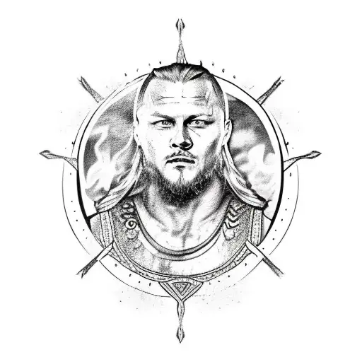 ragnar lothbrok , odin , fire tattoo design idea