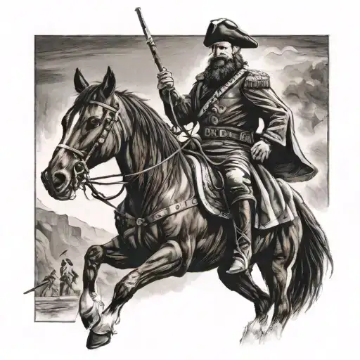 Cossack on horseback with a whip tattoo design idea