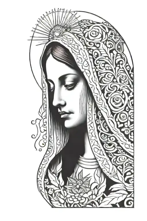 Virgin Mary tattoo design idea