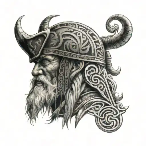 odin and maori design tattoo design idea