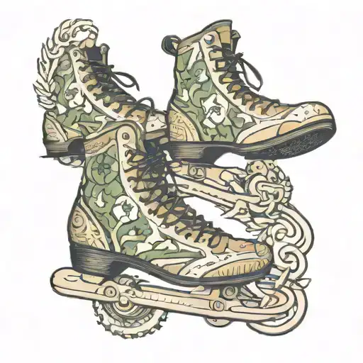 militarny special forces on cię dance skates tattoo design idea