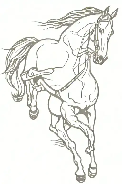 horse jumping tattoo design idea