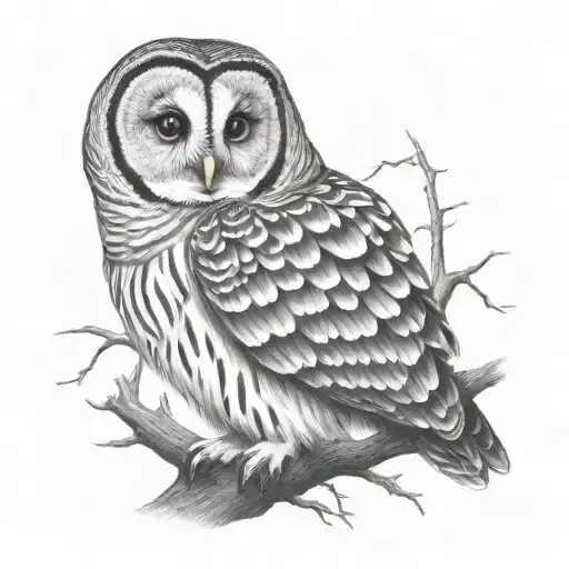 barred owl tattoo design idea