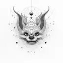 símbolo ohm con ramas tattoo design idea