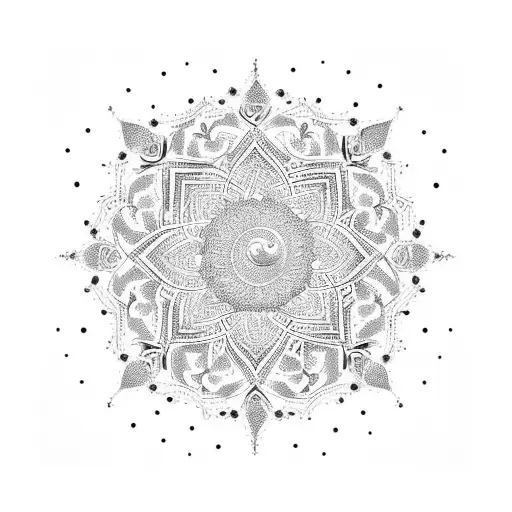 A graceful kathak dancer in mid-spin, surrounded by intricate patterns tattoo design idea