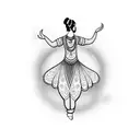 Elegant Kathak dancer performing intricate footwork tattoo design idea