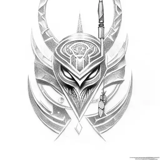 Dame un tatuaje donde solo utlizes las armas de zed, Samira y pantheon  tattoo design idea