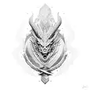 le dragon de dragon age, kirkall symbole,  l epee de l inquisition, la rose et le coin d andrastee tattoo design idea