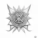 le dragon de dragon age, kirkall symbole,  l epee de l inquisition, la rose et le coin d andrastee tattoo design idea