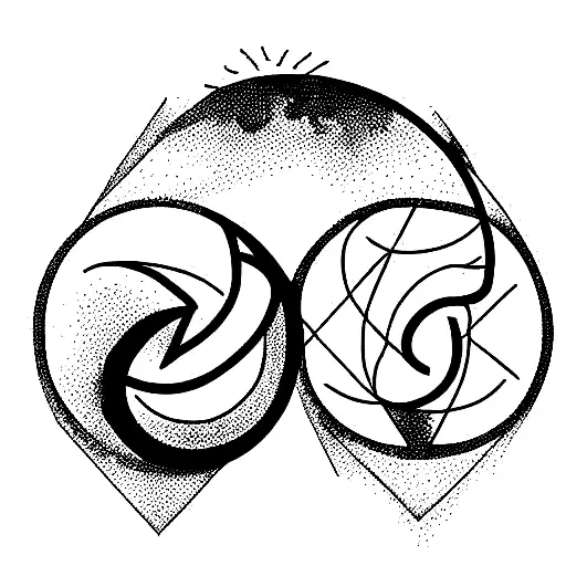 leo zodiac sign and Aquarius zodiac sign together tattoo design idea