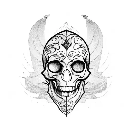 leo and Aquarius zodiac signs in a skull tattoo design idea