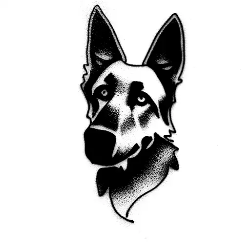 german shepard tattoo design idea