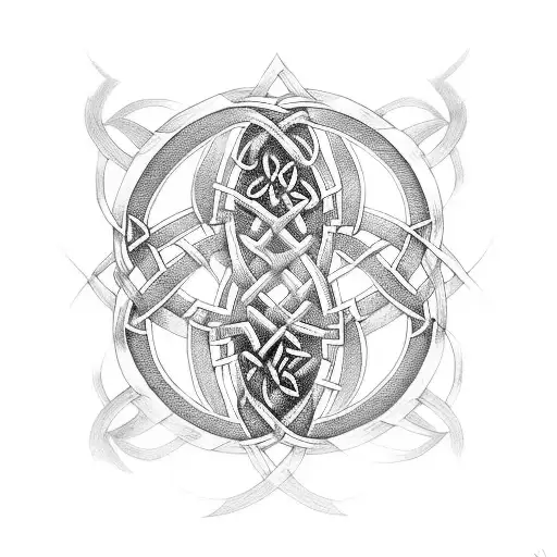 A Celtic trisekele; the Salmon of Knowledge Celtic knotwork, and a horse from irish mythology  tattoo design idea