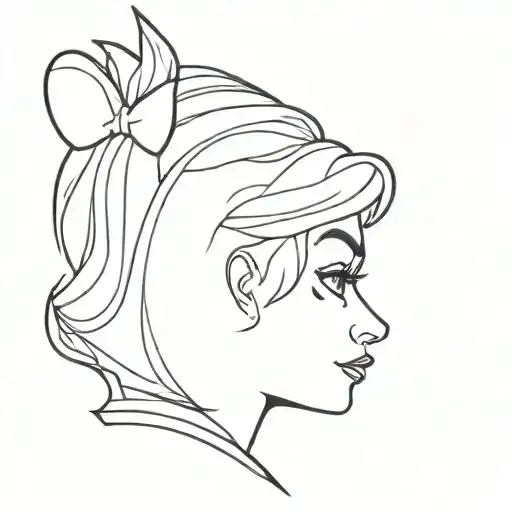 slihoute of a face with disney castle in side  tattoo design idea
