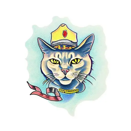 black cat in the rain western turnpike troubadours tattoo design idea