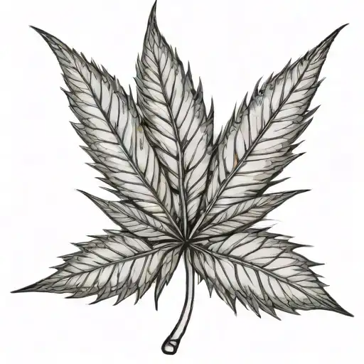 Marijuana leaf tattoo design idea