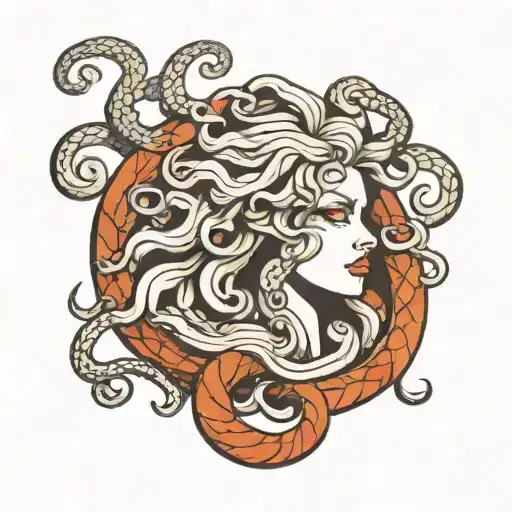Medusa portrayed collegient tattoo design idea
