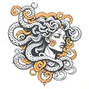 Medusa portrayed collegient tattoo design idea