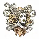 Medusa portrayed collegient tattoo design idea