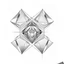 multiple diamonds with one samourai, one swimmer, DNA, one sport car tattoo design idea