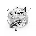 un samourai avec son sabre tattoo design idea