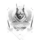 un samourai avec son sabre tattoo design idea