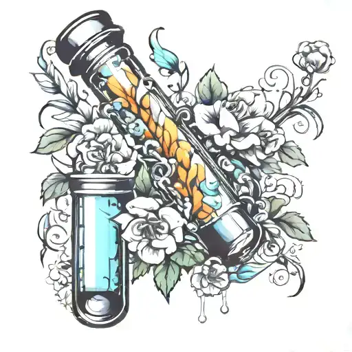 test tube tattoo design idea