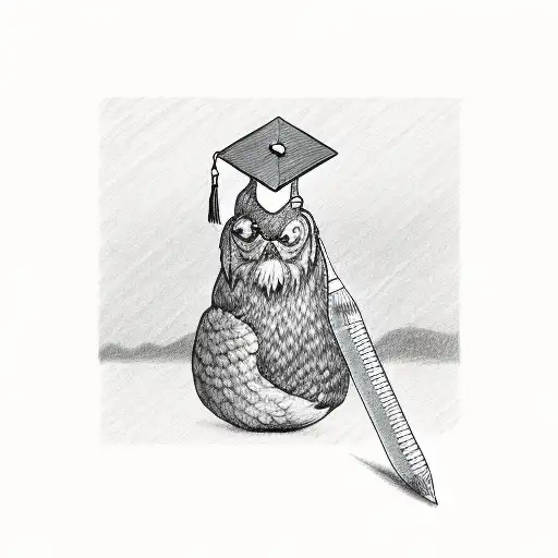 graduation cap tattoo design idea