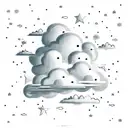 cloud background with stars and doves tattoo design idea