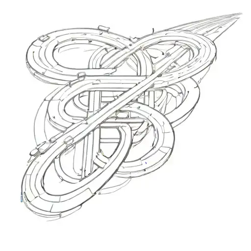 an infinity sign consisting of a highway tattoo design idea