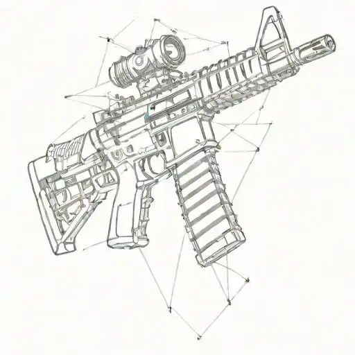 suppressed AR15, patriotic  tattoo design idea