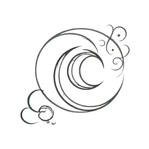 A minimalist design of a lunar eclipse merging with a solar eclipse tattoo design idea