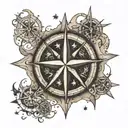 nautical star map surrounded tattoo design idea