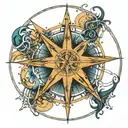 nautical star map surrounded tattoo design idea